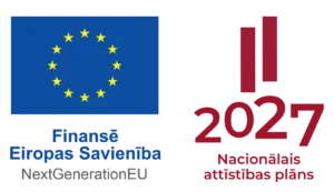 Eiropas Savienības karogs un teksts lidzfinanse eiropas savieniba, 2027 nacionalais attistibas plans