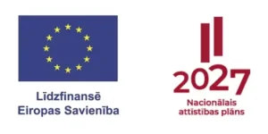 Eiropas Savienības karogs un teksts lidzfinanse eiropas savieniba, 2027 nacionalais attistibas plans