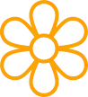 Sustainability icon, orange symbol